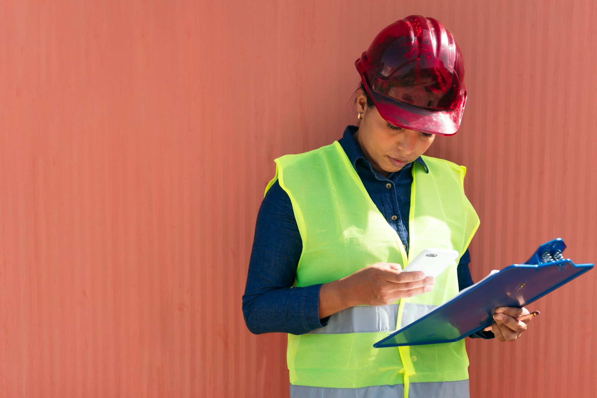 Woman checking data Woman checking data